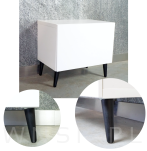 4x Noga bukowa skośna UNIQ 8 CM z blachą montażową - 3