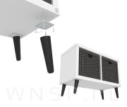 4x Noga bukowa skośna UNIQ 8 CM z blachą montażową - 5