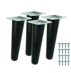 4x Noga bukowa skośna UNIQ 8 CM z blachą montażową