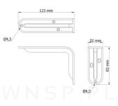 Wspornik do półki ściennej 125 x 80 mm, biały - 3