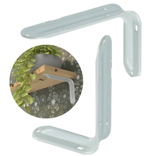 Wspornik do półki ściennej 2 sztuki 125 x 80 mm, biały