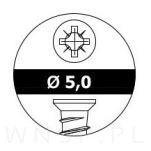 5,0 X 11 mm eurowkręt z łbem stożkowym - 6