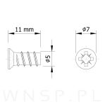 5,0 X 11 mm eurowkręt z łbem stożkowym - 3