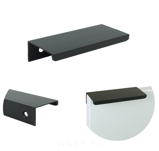 Uchwyt krawędziowy Nicea czarny, rozstaw 96 mm