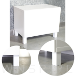 4x Noga kwadratowa bukowa 45 X 45, prosta, 10 CM, biała z blachą montażową - 3