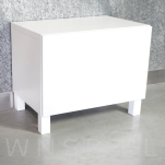 4x Noga kwadratowa bukowa 45 X 45, prosta, 10 CM, biała z blachą montażową - 6