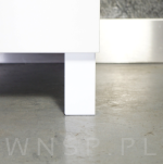 4x Noga kwadratowa bukowa 45 X 45, prosta, 10 CM, biała z blachą montażową - 4