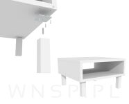 4x Noga kwadratowa bukowa 45 X 45, prosta, 10 CM, biała z blachą montażową - 5