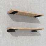Zestaw 2 półek ściennych w dekorze dębu 500 x 200 x 18 mm, ze wspornikami montażowymi - 5