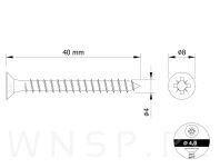 Wkręty hartowane stożkowe do drewna 4,0 X 40 mm - 2
