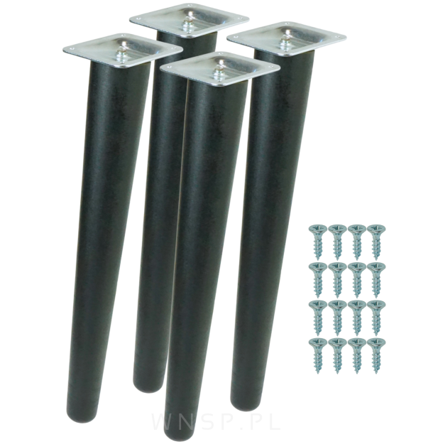 4x Noga bukowa skośna UNIQ 40 CM z blachą montażową