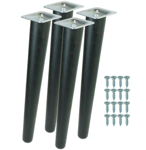 4x Noga bukowa skośna UNIQ 40 CM z blachą montażową
