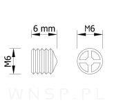 Złącze 3 elementowe fi 15 mocne, gwint M6 - 11