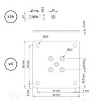 Zestaw montażowy do 4 sztuk nóg drewnianych z płytką kwadratową 8 x 8 cm - 2