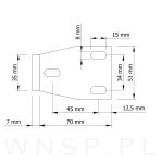 Noga stalowa 21/15 CM, z blachą montażową, złoty antyczny - 6