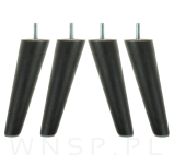 Noga bukowa skośna, stożek 15 cm, czarna ze szpilką M8 x 25 mm - 9