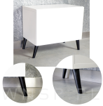 Noga bukowa skośna, stożek 15 cm, czarna ze szpilką M8 x 25 mm - 3