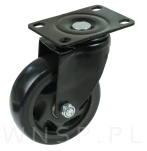 Kółko obrotowe Ø 100 mm, gumowane czarne z podstawą w kolorze czarnym - 2
