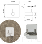 Uchwyt samoprzylepny, wieszak stal nierdzewna, kolor chrom, wieszak łazienkowy - 3
