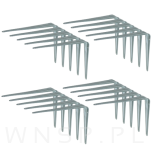 20x Wsporników do półki ściennej 300 x 250 mm, w kolorze srebrnym - 5