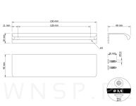 Uchwyt krawędziowy Lyon inox, rozstaw 128 mm - 2