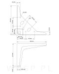 Noga meblowa typ V 12 CM mosiądz, złota szczotkowana - 2