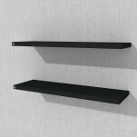 Zestaw 2 półek ściennych czarnych 500 x 150 x 18 mm, z niewidocznymi ramionami - 5