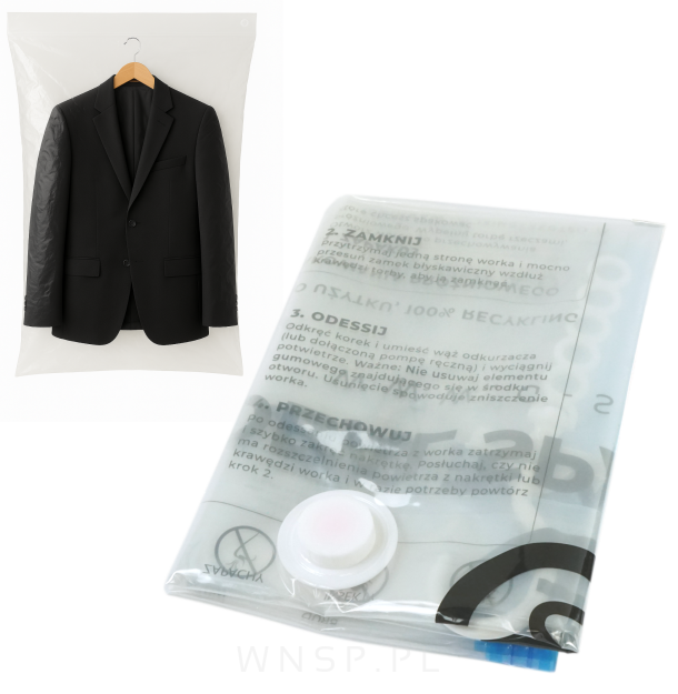 Worek próżniowy do szafy na ubrania 100 x 70 cm, gruby