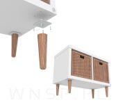 4x Noga bukowa prosta UNIQ 45 CM z blachą montażową - 5