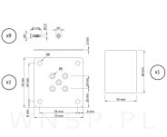 Noga bukowa 6 CM, nóżka drewniana buk kwadrat, zestaw z blachą i wkrętami - 2