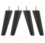 Zestaw nóżki skośne 15 CM, czarne, ze szpilką M8 X 25 MM + Blachy - 7