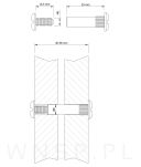 100 x Złącze meblowe śrubowe Ø 8 mm M6 (30 - 38 MM) do szafek, płyt meblowych - 2