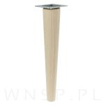 Noga bukowa prosta, stożek 25 cm surowa z blachą montażową - 4