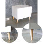 4x Noga dębowa skośna UNIQ 45 CM z blachą montażową - 3