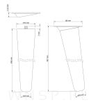 4x Noga dębowa skośna UNIQ 45 CM z blachą montażową - 2