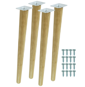 4x Noga dębowa skośna UNIQ 45 CM z blachą montażową