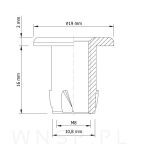 M8 X 16 mm - wbijana wpustka, mufa do drewna - 3