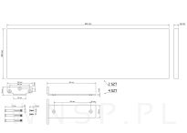 Zestaw 2 półek ściennych czarnych 650 x 200 x 18 mm, ze wspornikami montażowymi - 2