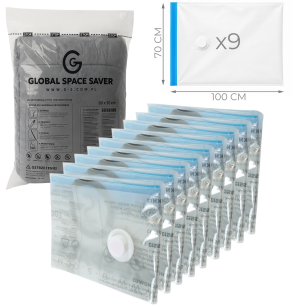 WORKI PRÓŻNIOWE 100 x 70 CM ZESTAW 9 SZTUK, NA UBRANIA, ZABAWKI DO SZAFY, GARAŻU, PIWNICY, NA STRYCH MOCNE GRUBE