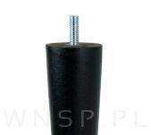 Noga bukowa prosta, stożek 20 cm, czarna ze szpilką M8 x 25 mm - 4