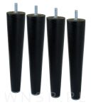 Noga bukowa prosta, stożek 20 cm, czarna ze szpilką M8 x 25 mm - 8