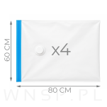 WORKI PRÓŻNIOWE 80 x 60 CM ZESTAW 4 SZTUK, NA UBRANIA, ZABAWKI DO SZAFY, GARAŻU, PIWNICY, NA STRYCH MOCNE GRUBE - 2
