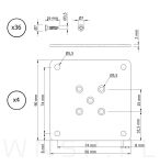 Zestaw montażowy do 4 sztuk nóg drewnianych z płytką kwadratową 9 x 9 cm - 2