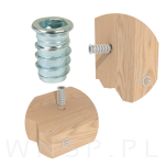M8 X 20 mm - Mufa wkręcana do drewna - 4