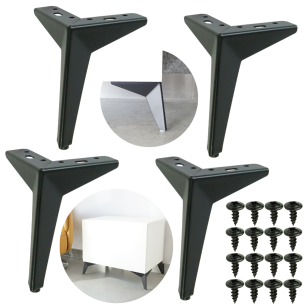 4x Noga meblowa GWIAZDA 17,5 cm, czarny mat