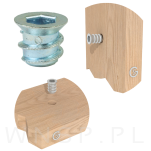 M6 X 10 mm - Mufa wkręcana z kołnierzem do drewna - 7