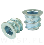 M6 X 10 mm - Mufa wkręcana z kołnierzem do drewna - 6