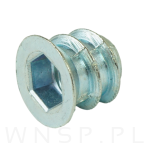 M6 X 10 mm - Mufa wkręcana z kołnierzem do drewna - 4