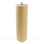 Nóżka bukowa lakierowana 20 cm, walcowa 60 mm z blachą - 10