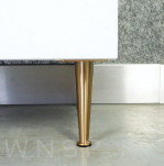 Noga stalowa stożek 15 cm z ringiem i blachą montażową, złota patyna - 4